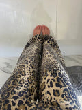 Leopard Diamante Flared Jeans