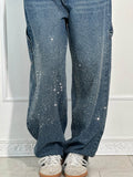 High Waisted Diamante Denim Jeans