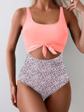 Ailovesexy - Women's One Piece Swimsuit Tummy Control Slimming Bathing Suit Cutout Tie Knot Swimwear