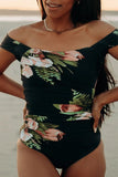 Ailovesexy - The Floral off Shoulder One Piece Swimsuit