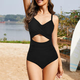 Ailovesexy - Women's One Piece Swimsuits Tummy Control Cutout High Waisted Bathing Suit Wrap Tie Back