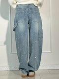 High Waisted Diamante Denim Jeans