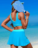 Ailovesexy - High Waisted Bikini Sets Tummy Control Swim Skirt Two Piece Swim Suit Tummy Control Color Block Bathing Suit