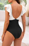 Ailovesexy - Women's One Piece Swimsuit Ruffle Cutout Bathing Suits Slimming Tummy Control V Neck Wrap Swimwear