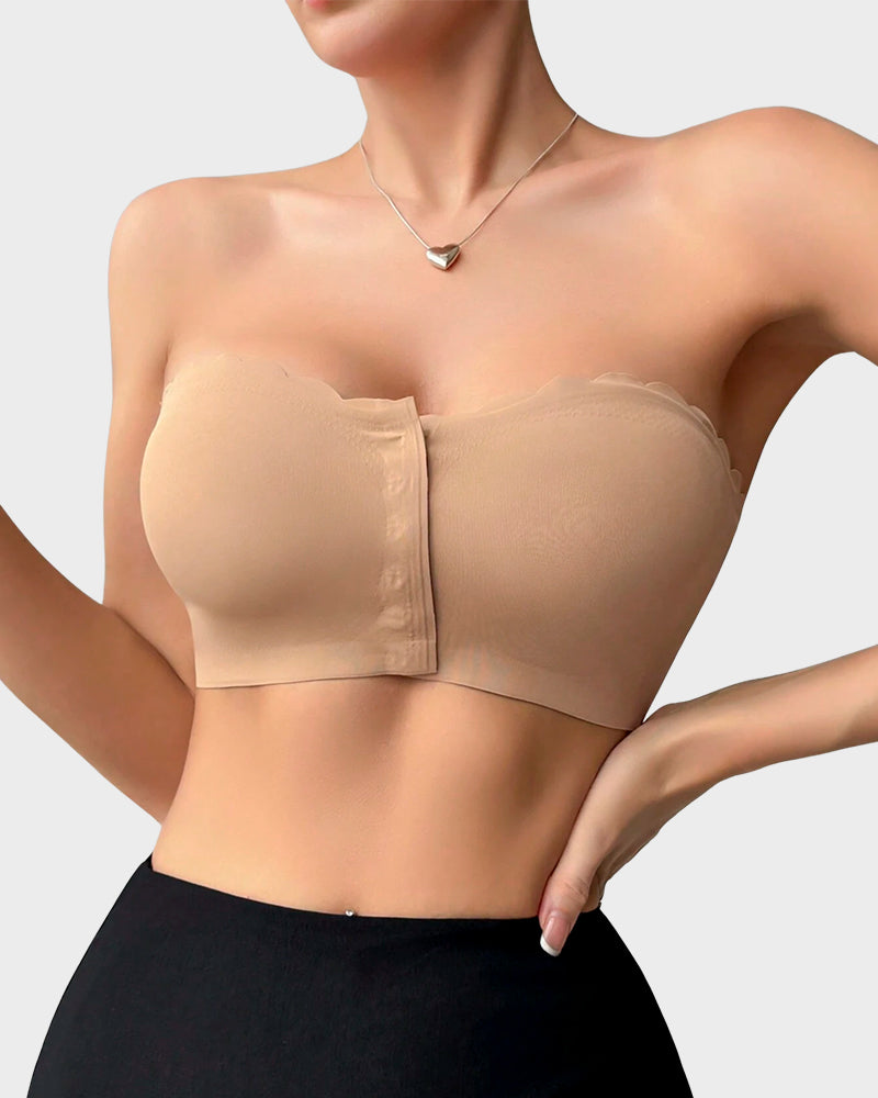 Ailovesexy - Strapless Front Closure Leopard Print Bra