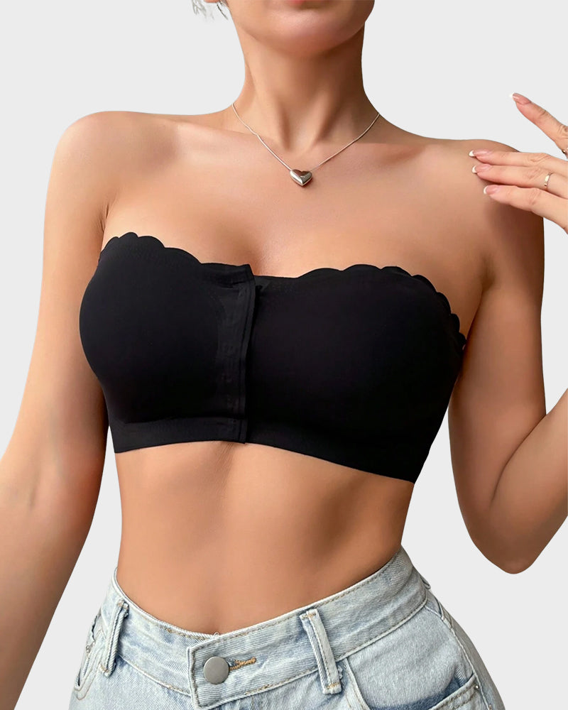 Ailovesexy - Strapless Front Closure Leopard Print Bra