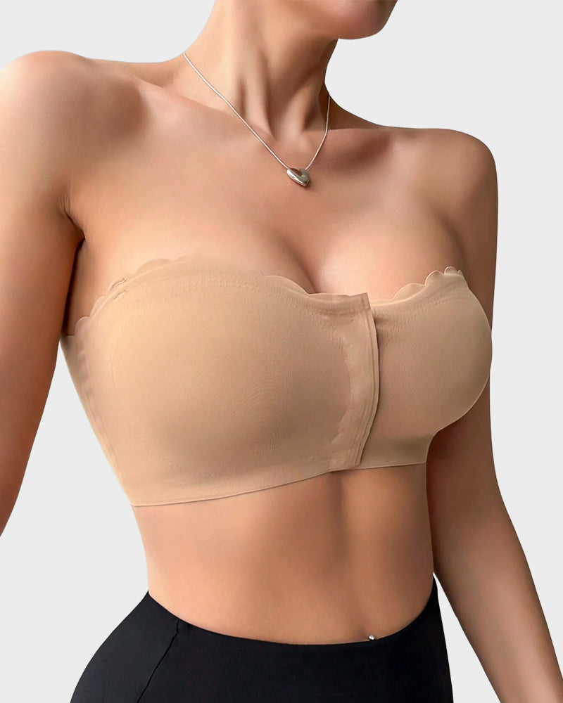 Ailovesexy - Strapless Front Closure Leopard Print Bra