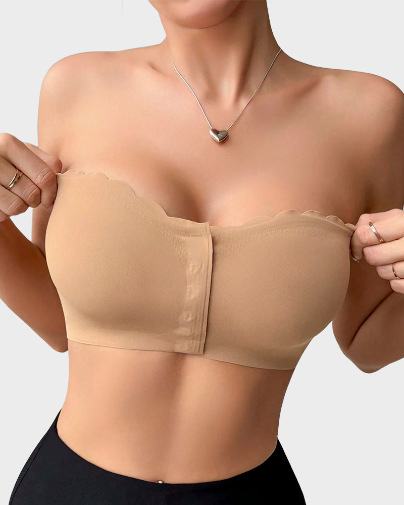 Ailovesexy - Strapless Front Closure Leopard Print Bra