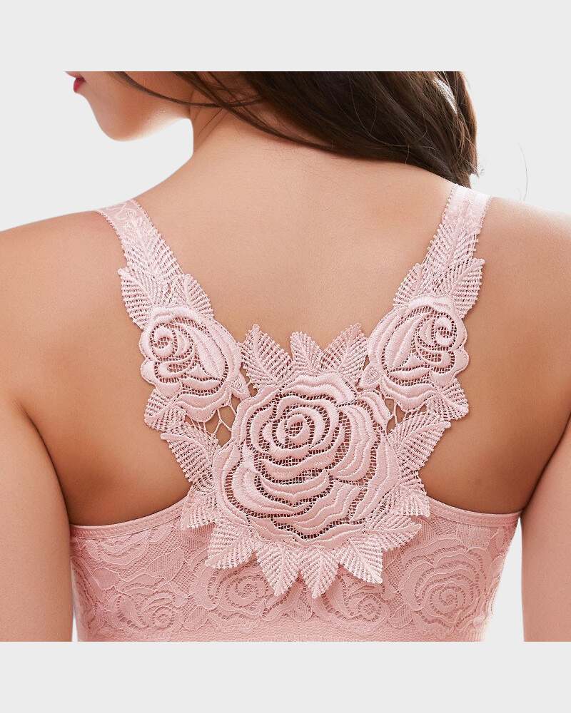 Ailovesexy - Rose Embroidery Front Closure Bra
