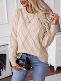 Womens Chunky Knit Sweaters 2025 Fall Winter Crew Neck Pullover Long Sleeve Warm Tops