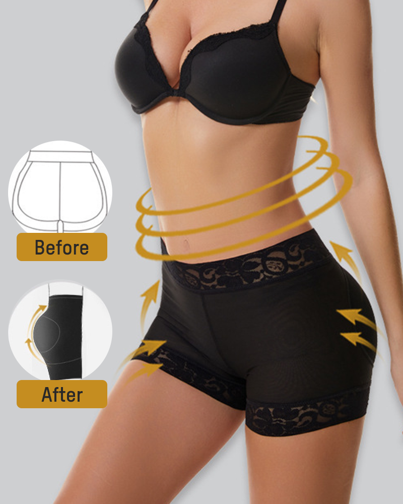 Ailovesexy - High Waist Lace Smooth Shapewear Shorts