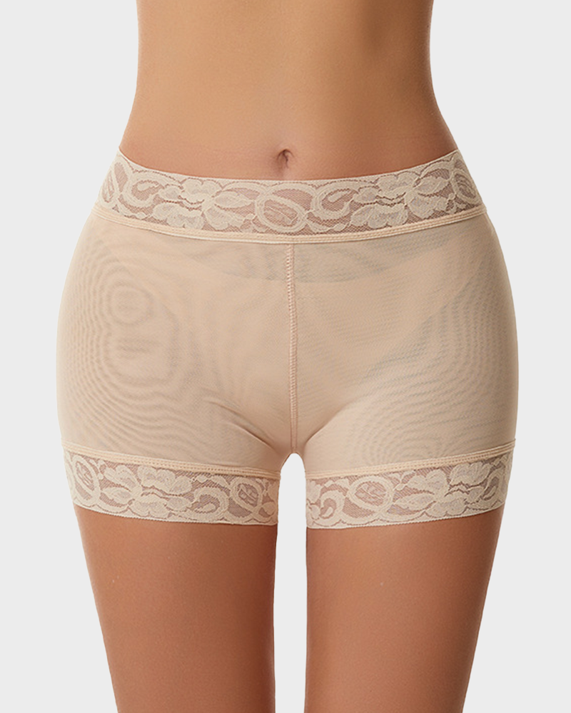 Ailovesexy - High Waist Lace Smooth Shapewear Shorts