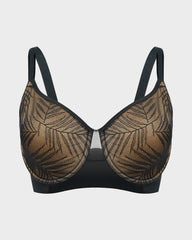 Ailovesexy - Leaf Pattern Lace Full Coverage Unlined Push Up Bra