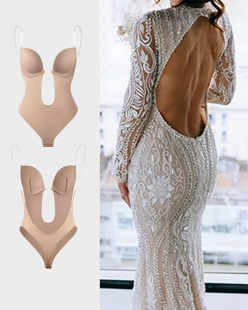 Ailovesexy - Strapless U Plunge Thong Bodysuit
