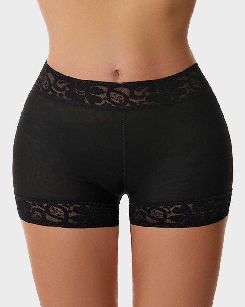Ailovesexy - High Waist Lace Smooth Shapewear Shorts