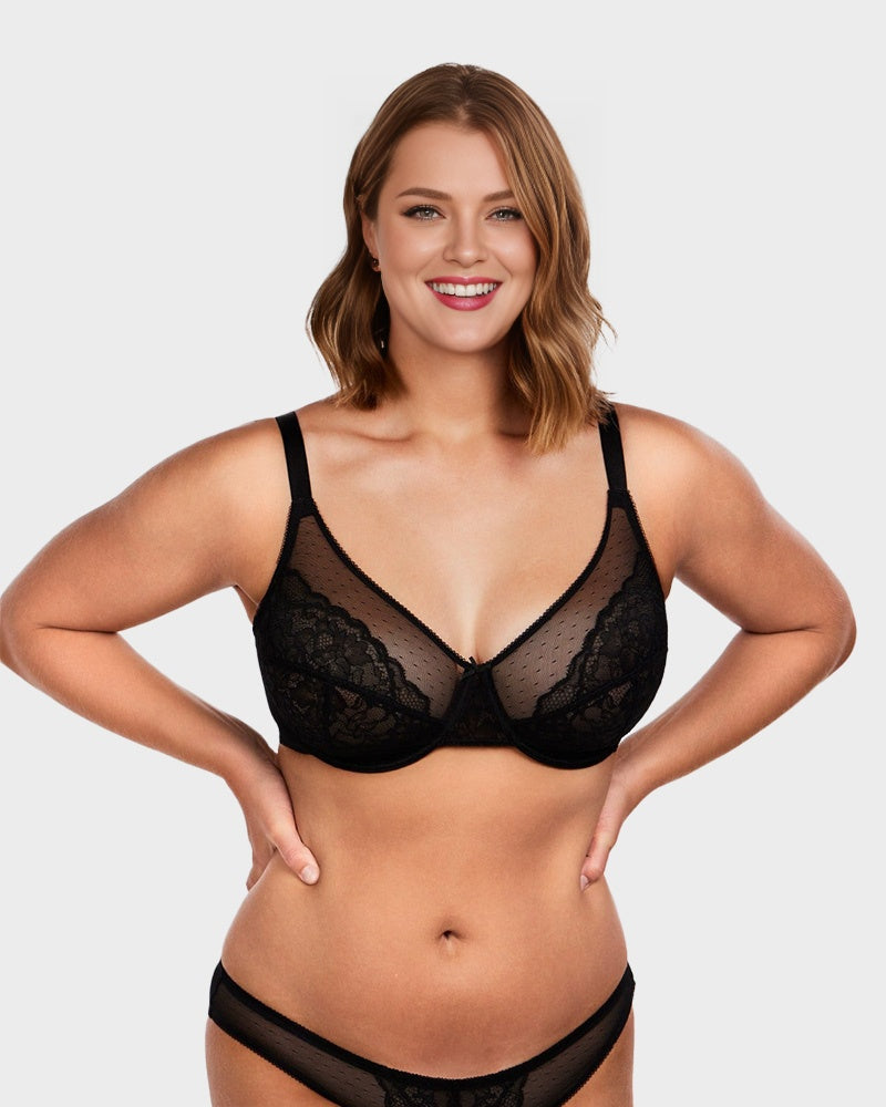 Ailovesexy - Full Coverage Lace Minimizer Bra  -  Petal
