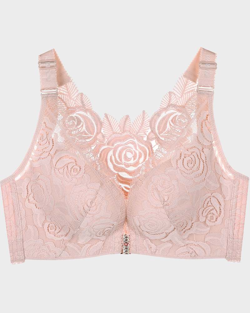 Ailovesexy - Rose Embroidery Front Closure Bra