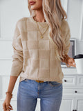 Womens Fall Winter Sweaters 2025 Fashion Dressy Crewneck Long Sleeve Loose Pleated Knitted Casual Pullover Tops