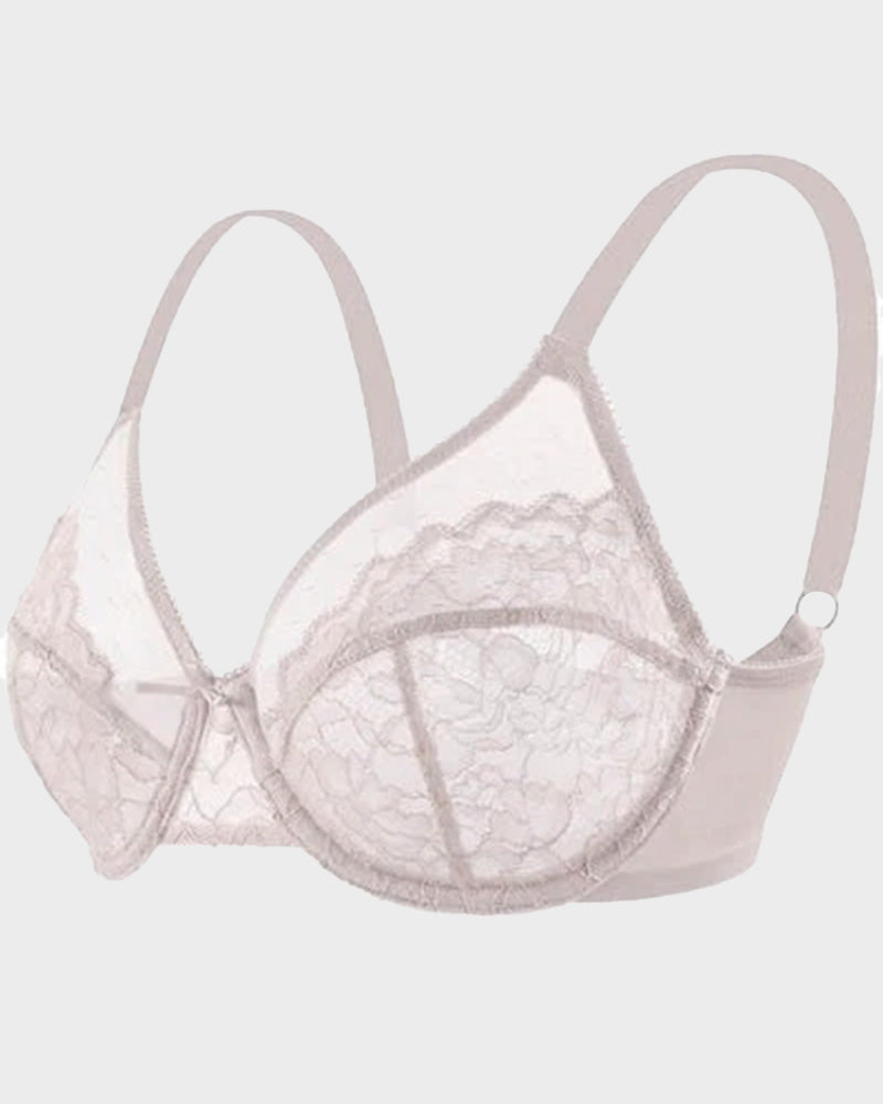 Ailovesexy - Full Coverage Lace Minimizer Bra  -  Petal