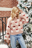 Christmas Sweater for Women Cute Merry Xmas Santa Holiday Pullover Crewneck Knit Sweatshirts Tops