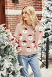 Christmas Sweater for Women Cute Merry Xmas Santa Holiday Pullover Crewneck Knit Sweatshirts Tops