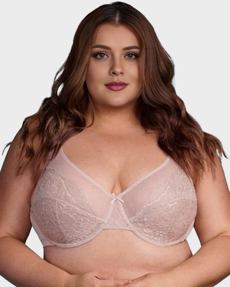 Ailovesexy - Full Coverage Lace Minimizer Bra  -  Petal