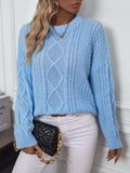 Sweaters for Women Chunky Crewneck Long Sleeve Solid Color Loose Pullover Winter Warm Sweater Fall Jumpers