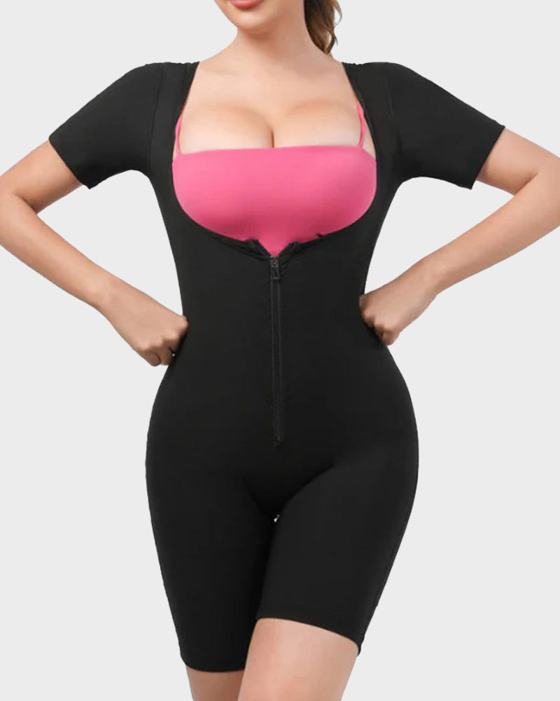 Ailovesexy - Women's Fitness Sweat-Inducing Zip-Up Bodysuit