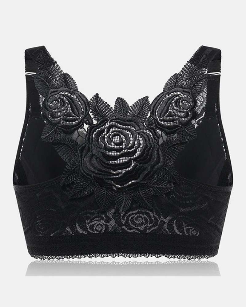 Ailovesexy - Rose Embroidery Front Closure Bra