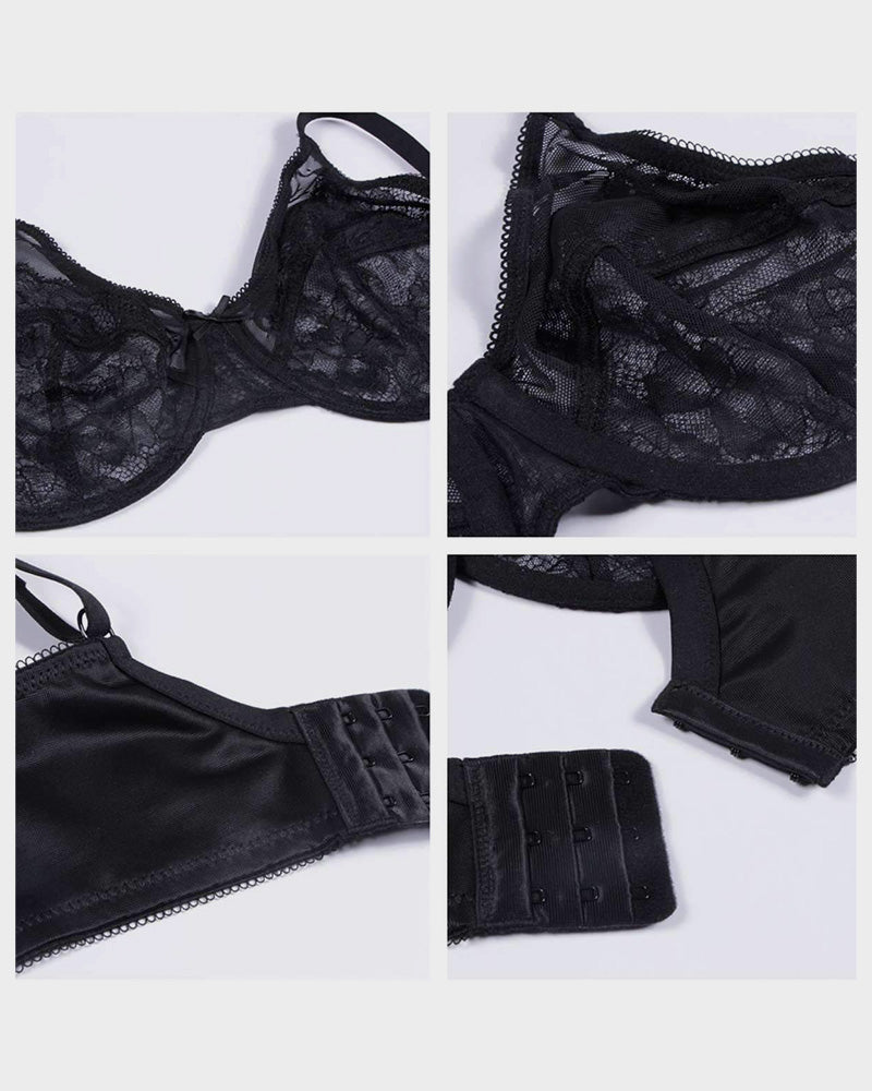 Ailovesexy - Full Coverage Lace Minimizer Bra  -  Petal