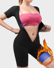 Ailovesexy - Women's Fitness Sweat-Inducing Zip-Up Bodysuit