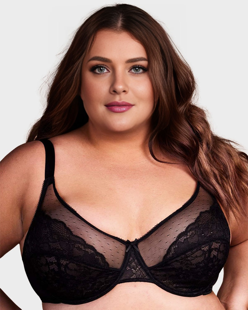 Ailovesexy - Full Coverage Lace Minimizer Bra  -  Petal