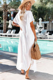Ailovesexy - White Solid Color Long Sun-proof Cardigan Cover Up