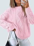Women's Oversized Cable Knit Crewneck Sweaters