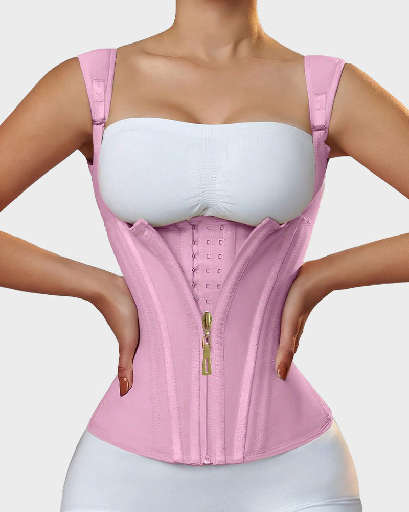 Ailovesexy - Double Waistband Corset Vest Waist Trainer