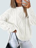 Women's Oversized Cable Knit Crewneck Sweaters