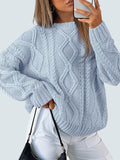 Women's Oversized Cable Knit Crewneck Sweaters