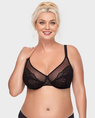 Ailovesexy - Full Coverage Lace Minimizer Bra  -  Petal