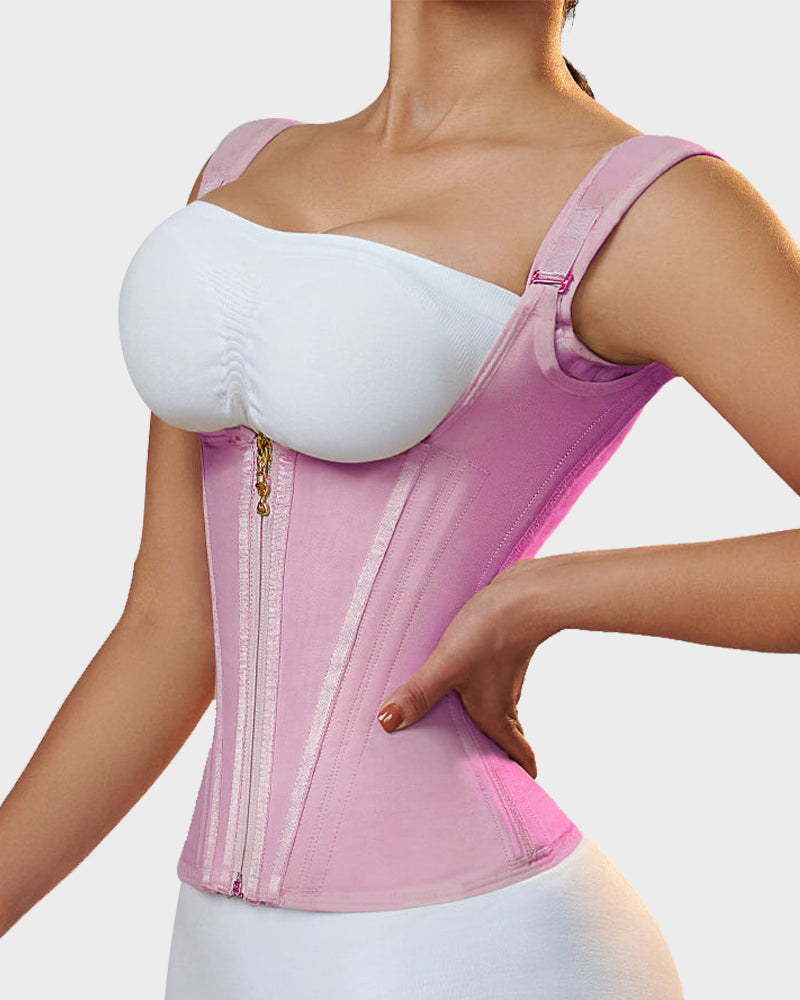 Ailovesexy - Double Waistband Corset Vest Waist Trainer