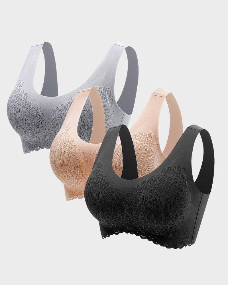 Ailovesexy - Comfortable No Wire Seamless Bras（3 pieces）