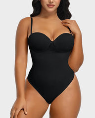 Ailovesexy - Back Lace-Up Seamless Shapewear Bodysuit