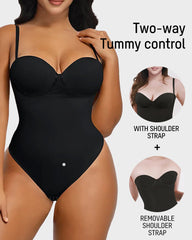 Ailovesexy - Back Lace-Up Seamless Shapewear Bodysuit