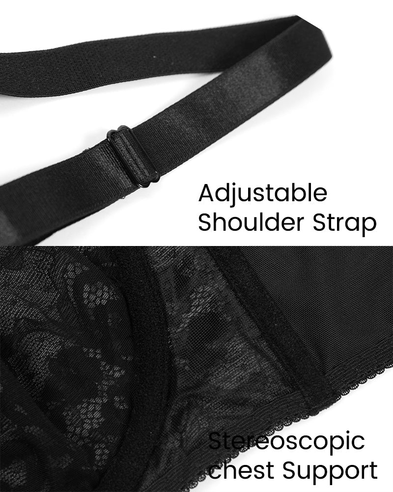 Ailovesexy - Lace Plunge Push - Up Bra