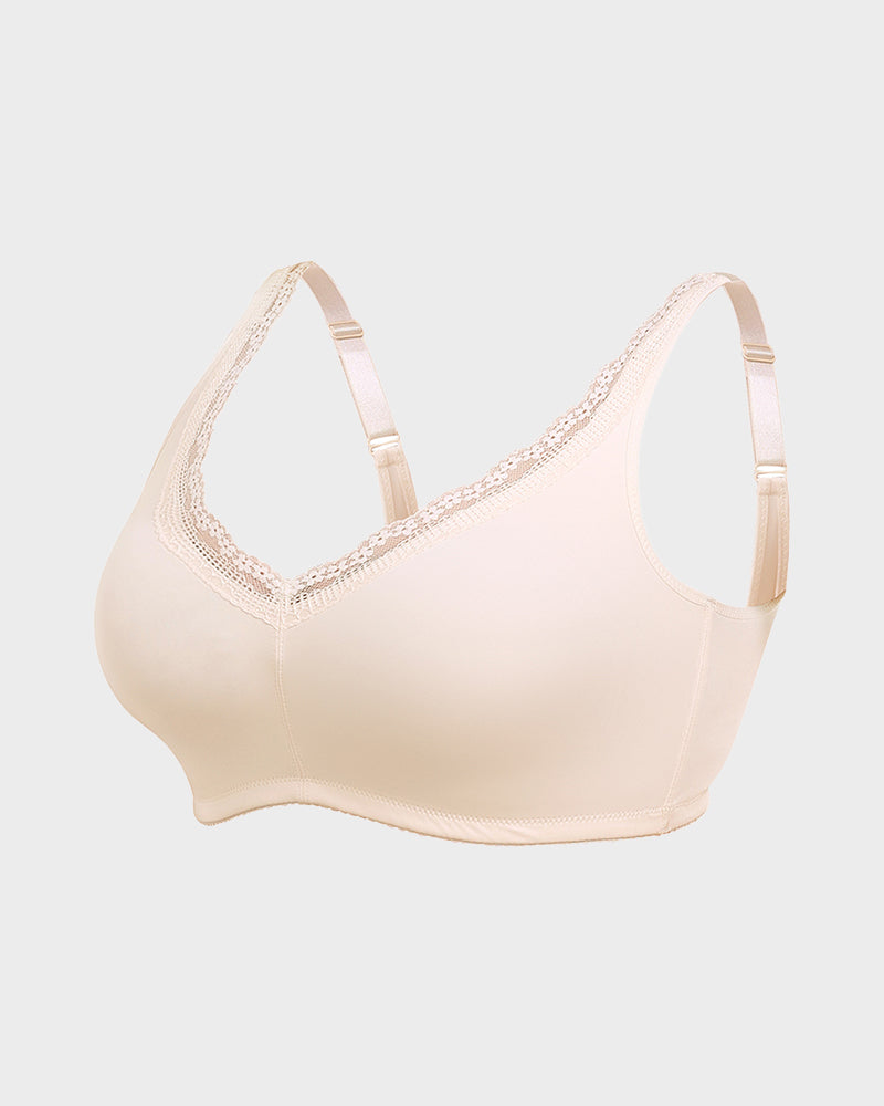 Ailovesexy - Full Coverage Lace Trim Minimizer Bra