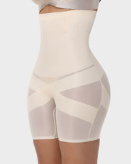 Ailovesexy - High-Waist Cross Compression Shaping Shorts