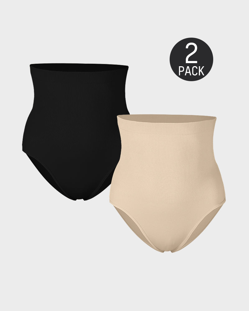 Ailovesexy - High Waist Tummy Control Brief Panty (2 Pack)