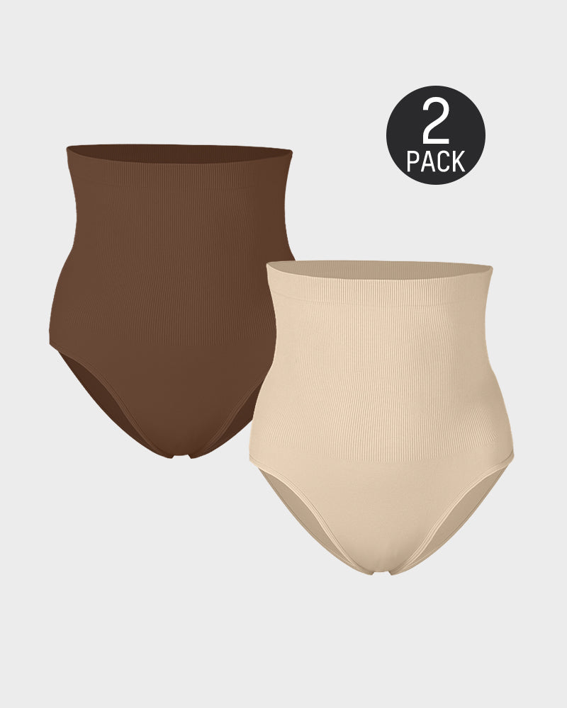 Ailovesexy - High Waist Tummy Control Brief Panty (2 Pack)