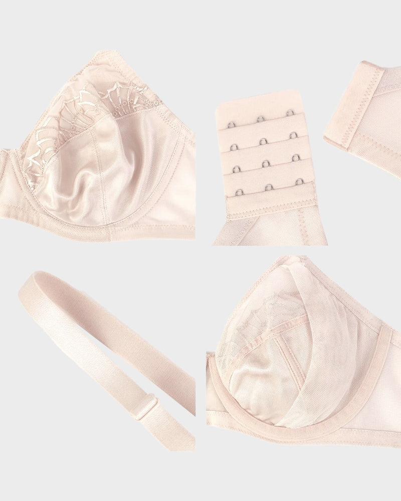 Ailovesexy - Plus - Size Pearl Shimmer Lace Minimizer Bra