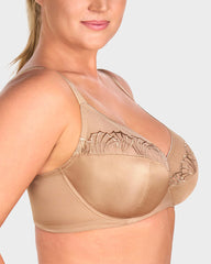 Ailovesexy - Plus - Size Pearl Shimmer Lace Minimizer Bra