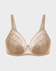 Ailovesexy - Plus - Size Pearl Shimmer Lace Minimizer Bra